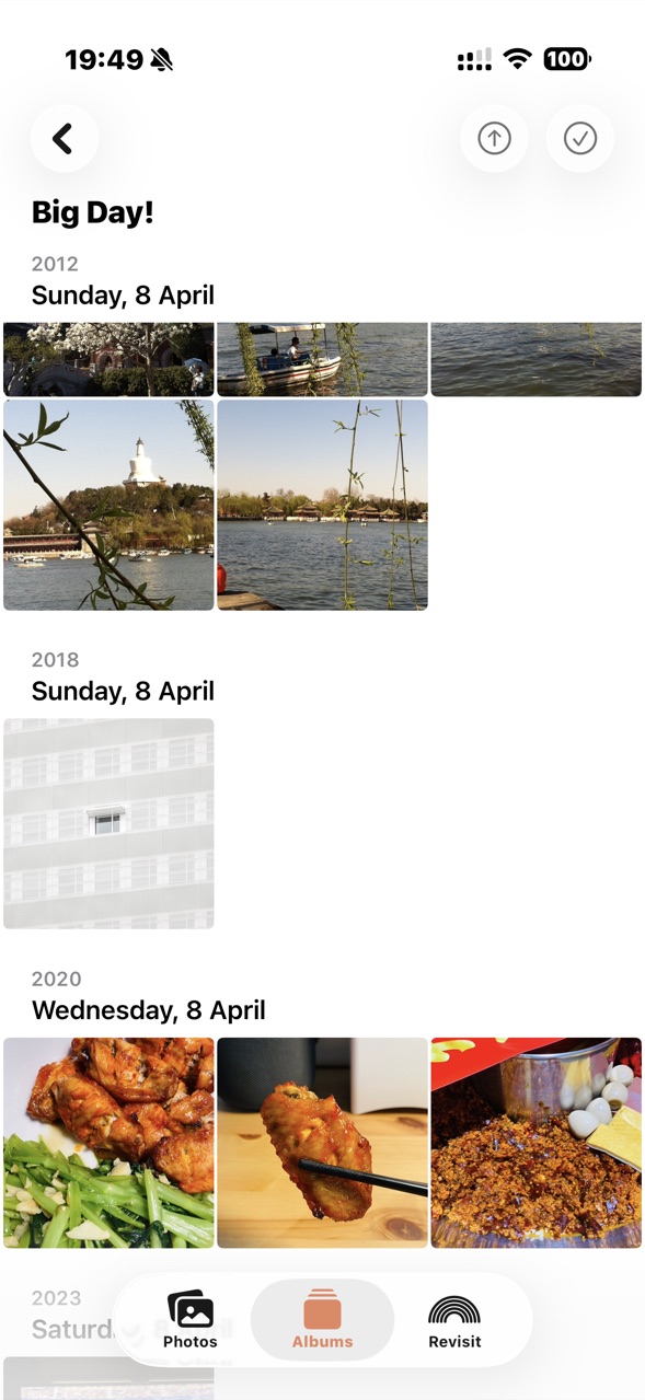 Anniversary album: every year's photos from that day, gathered automatically