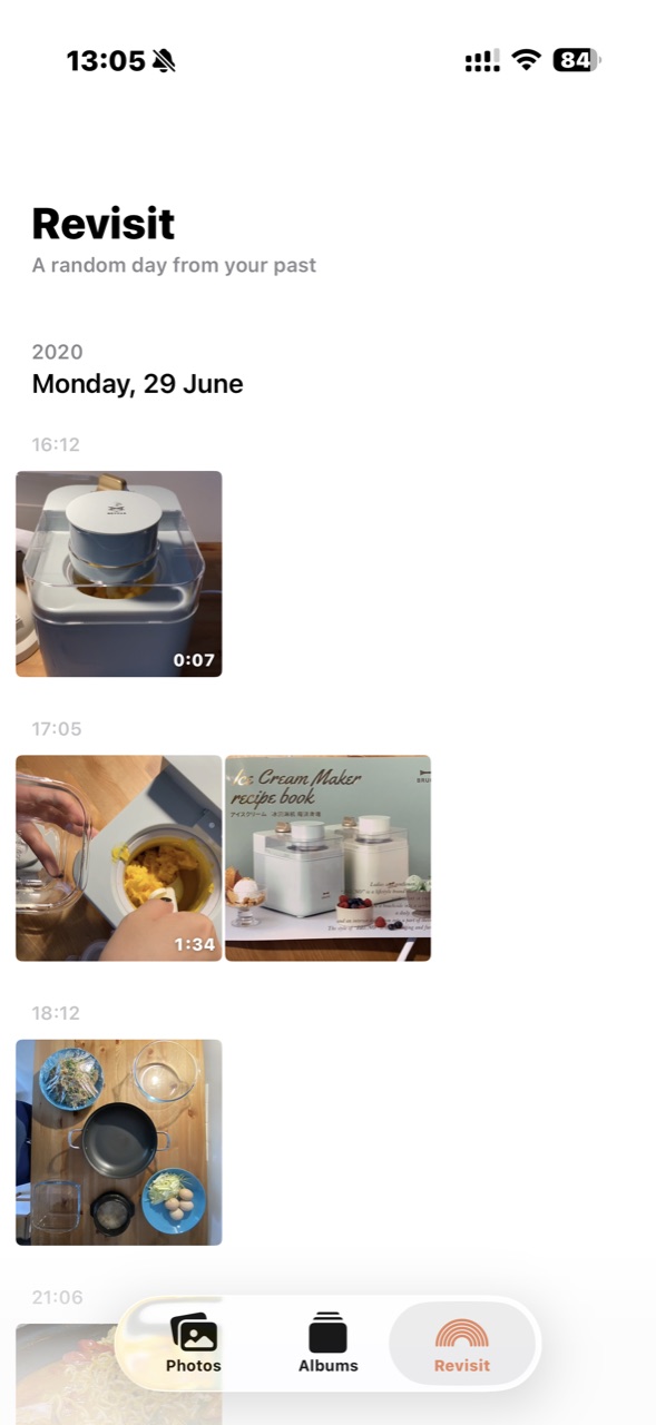 Revisit · a random day from your past